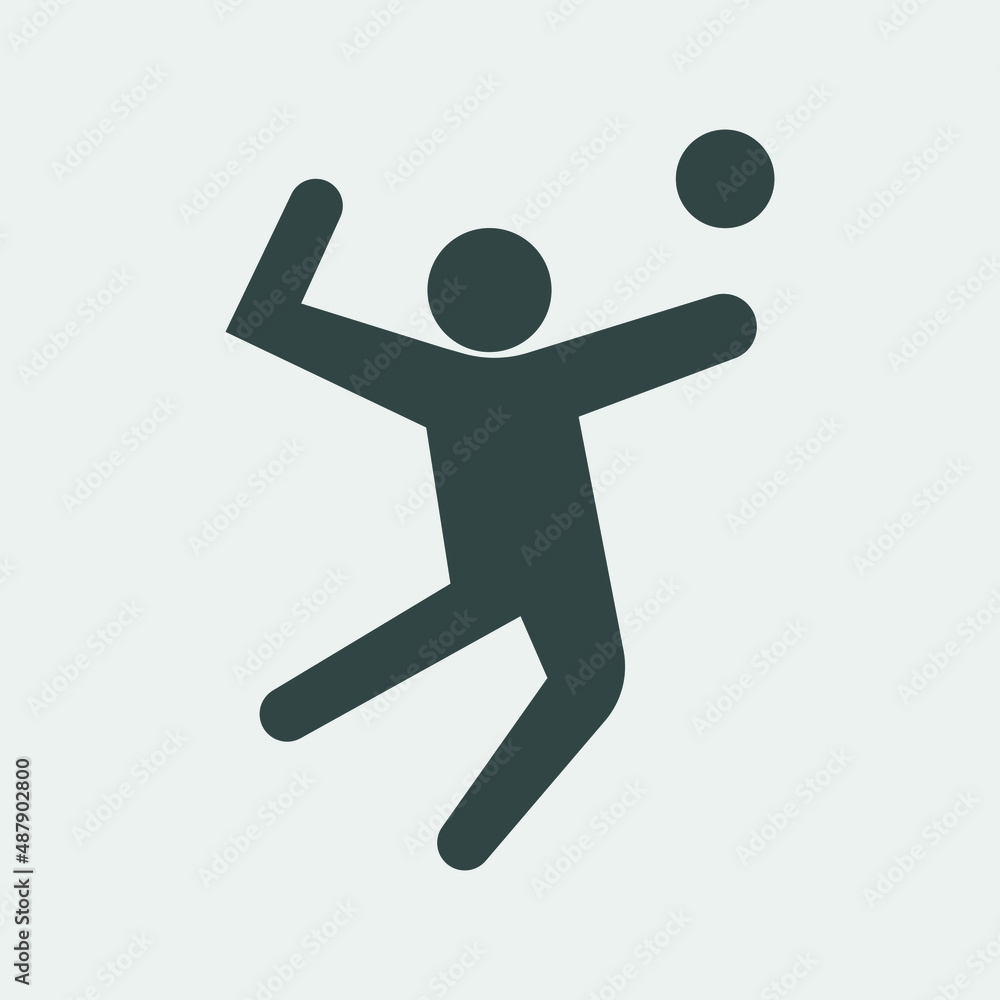 Playing volleyball vector icon illustration sign Playing volleyball vector icon illustration sign