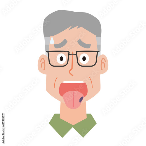 舌がん患者の中年男性