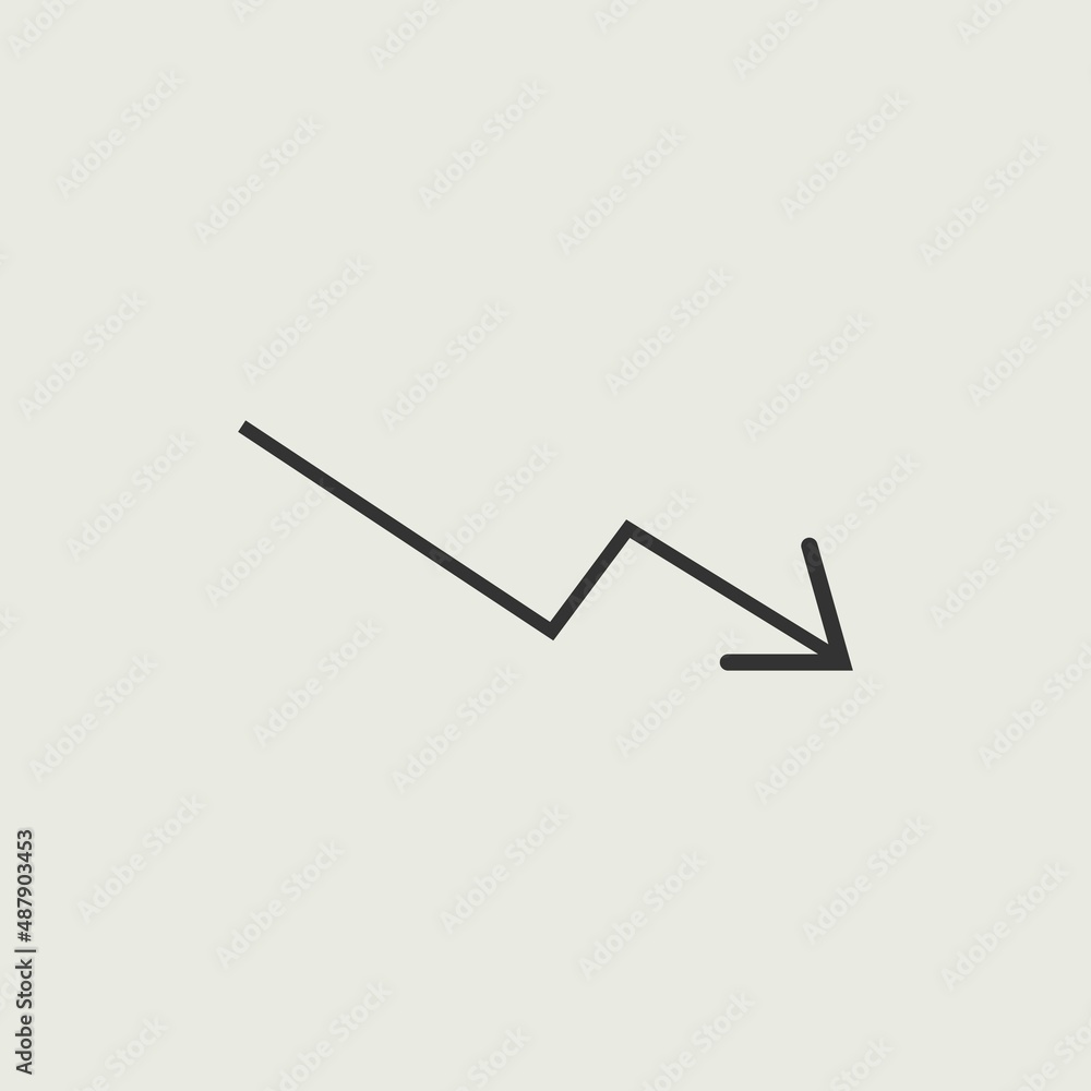 Decrease arrow vector icon illustration sign Decrease arrow vector icon illustration sign