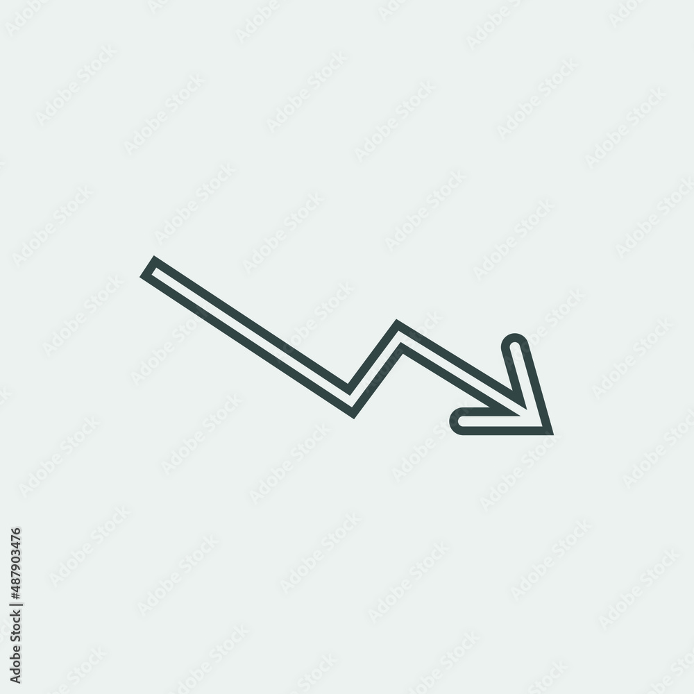 Decrease arrow vector icon illustration sign Decrease arrow vector icon illustration sign
