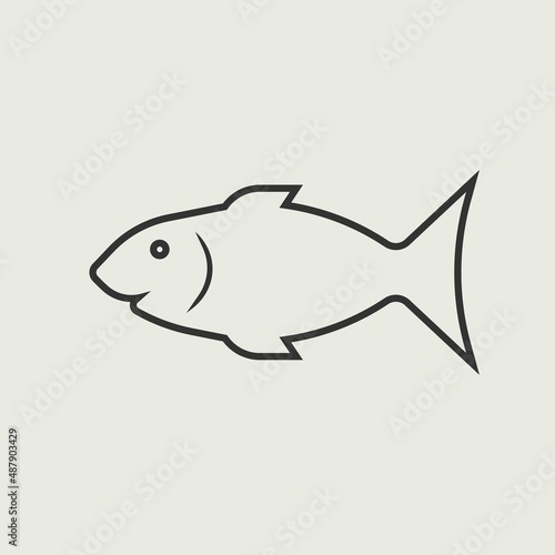 Fish vector icon illustration sign