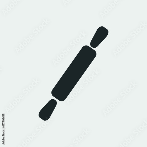 Rolling pin vector icon solid grey