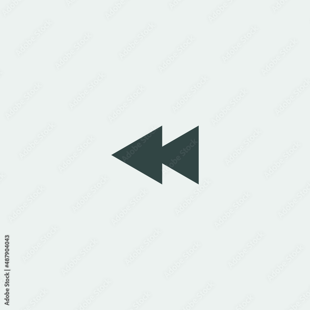 Rewind vector icon illustration sign Rewind vector icon illustration sign