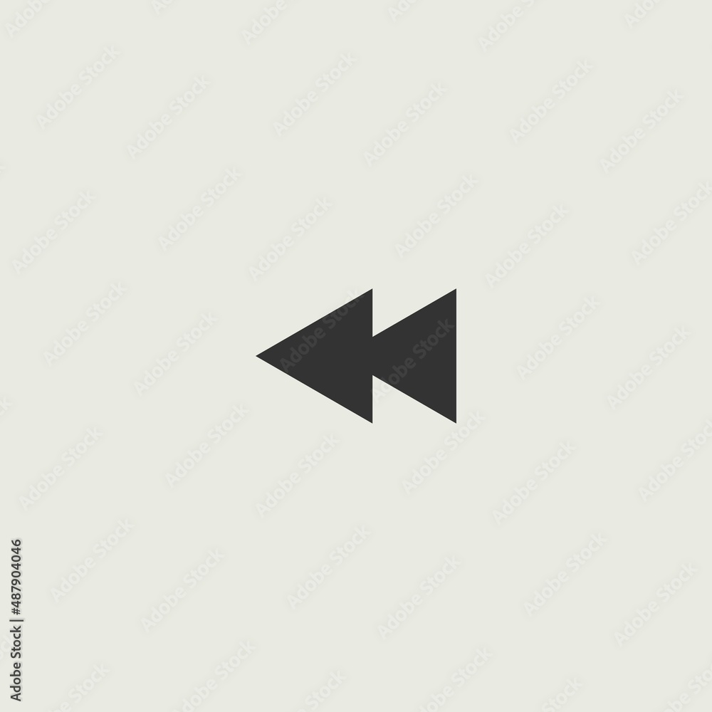 Rewind vector icon illustration sign Rewind vector icon illustration sign