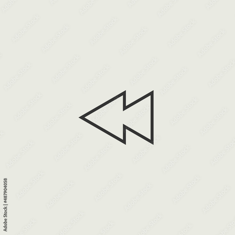 Rewind vector icon illustration sign Rewind vector icon illustration sign