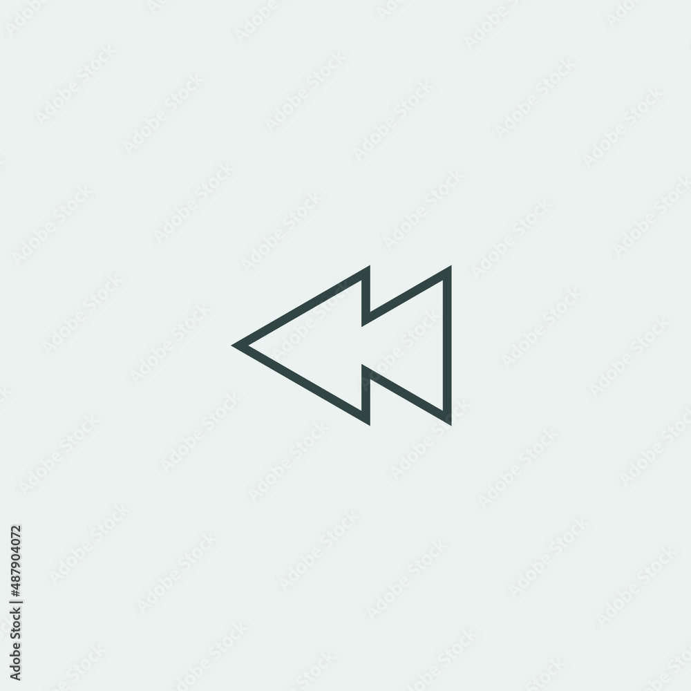 Rewind vector icon illustration sign Rewind vector icon illustration sign
