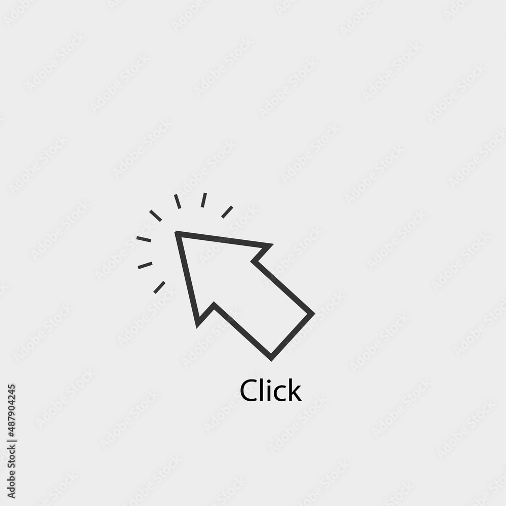 Click vector icon solid grey Click vector icon solid grey