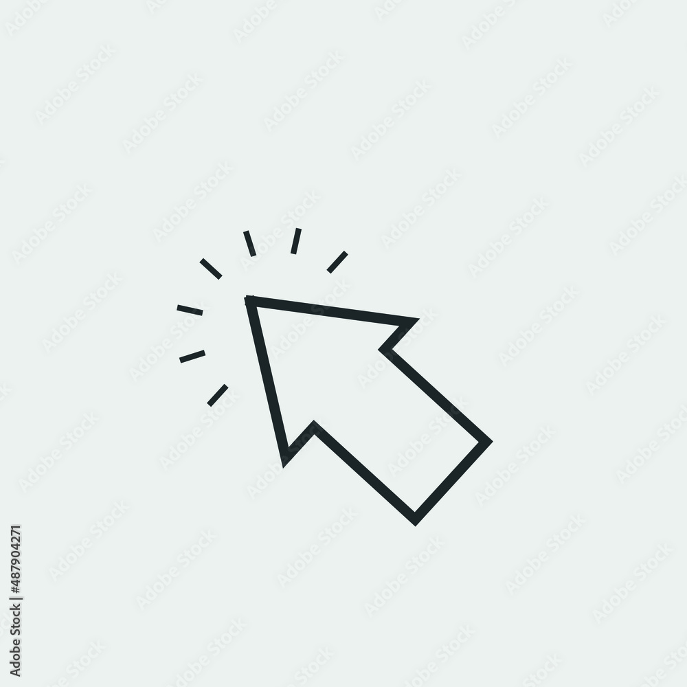 Click vector icon solid grey Click vector icon solid grey
