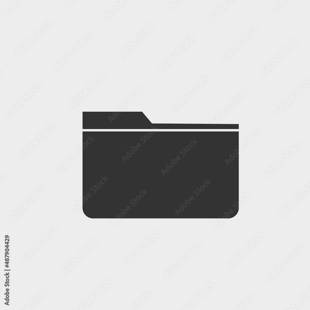 Folder vector icon solid grey Folder vector icon solid grey