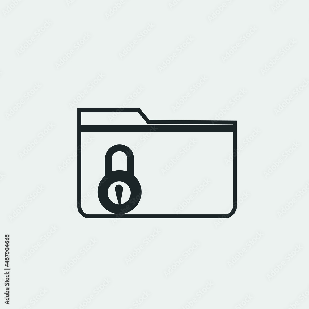 Locked folder vector icon solid grey Locked folder vector icon solid grey