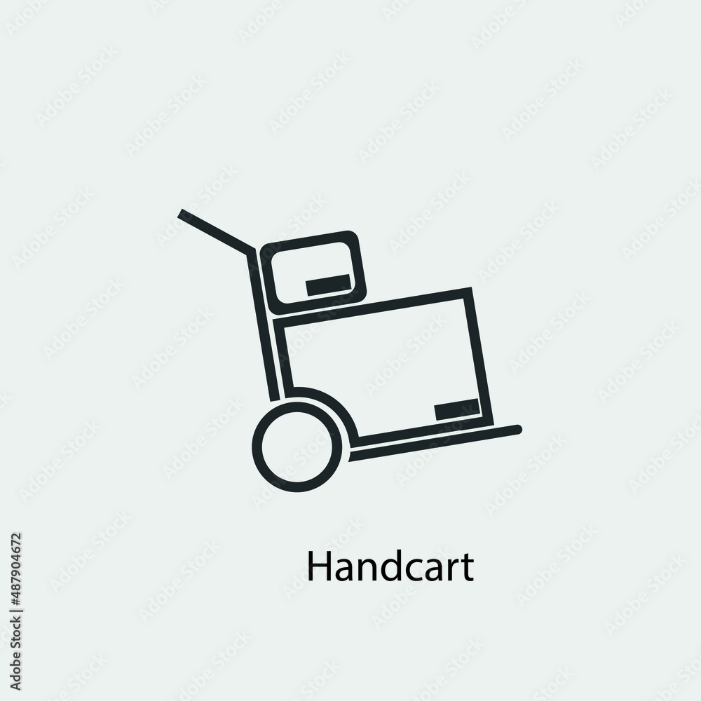 Handcart vector icon solid grey Handcart vector icon solid grey