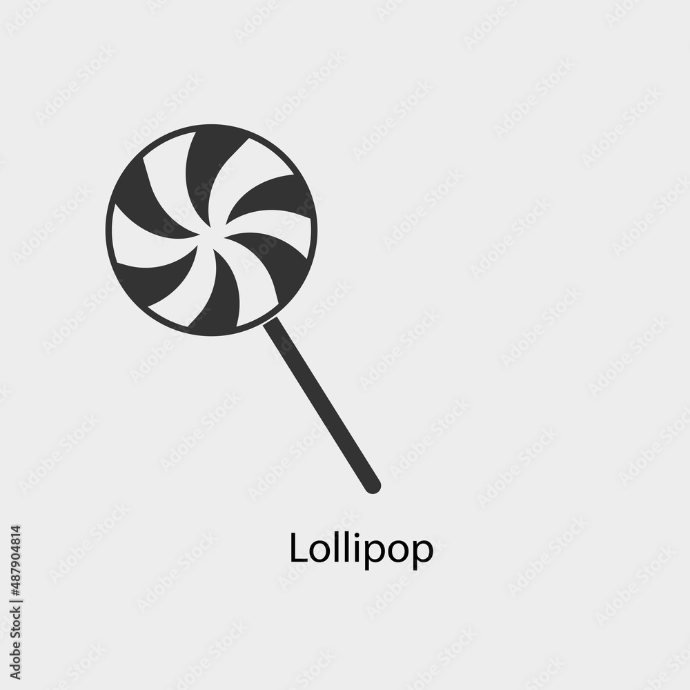Lollipop vector icon solid grey Lollipop vector icon solid grey