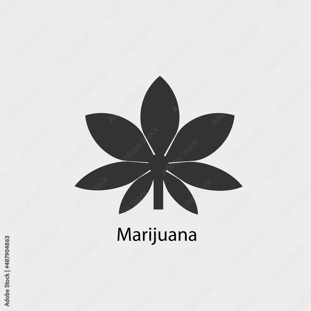 Marijuana vector icon solid grey