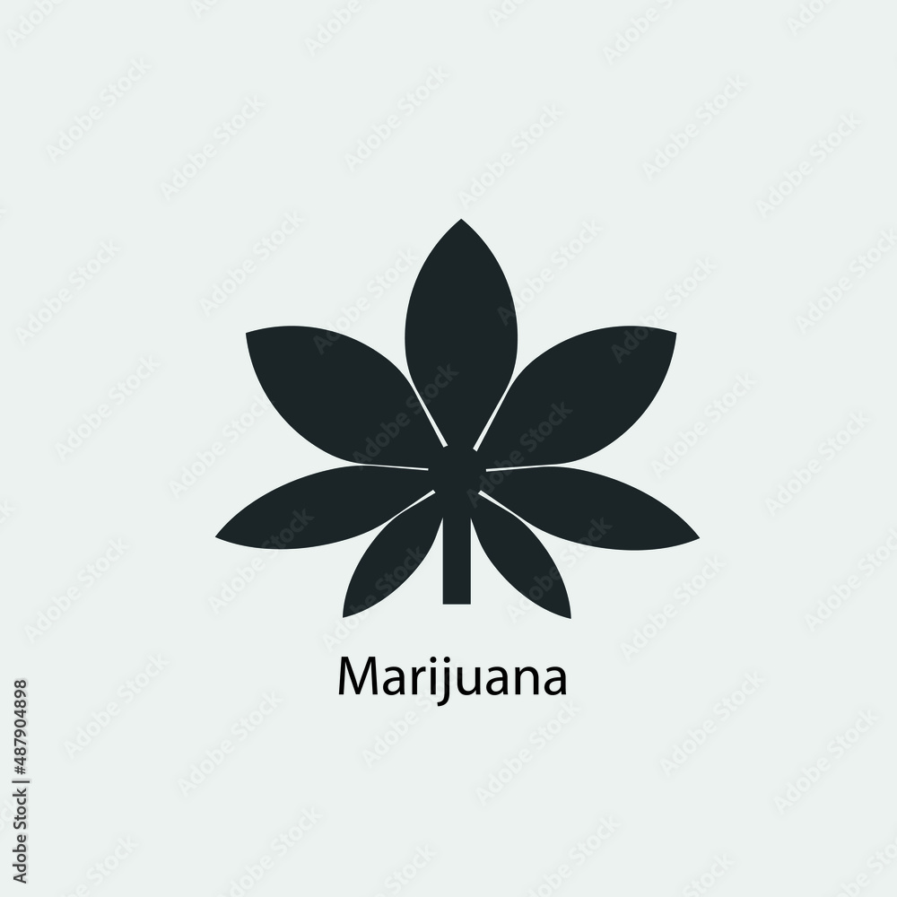 Marijuana vector icon solid grey