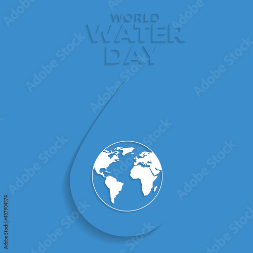 World water day poster with a drop of water Vector