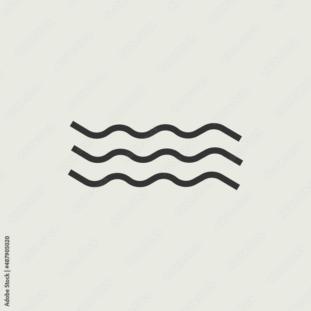 Beach waves vector icon illustration sign Beach waves vector icon illustration sign