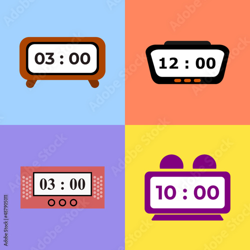 Digital clock object vector image