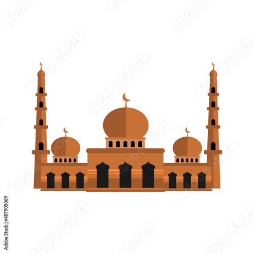 Brown mosque building vector image