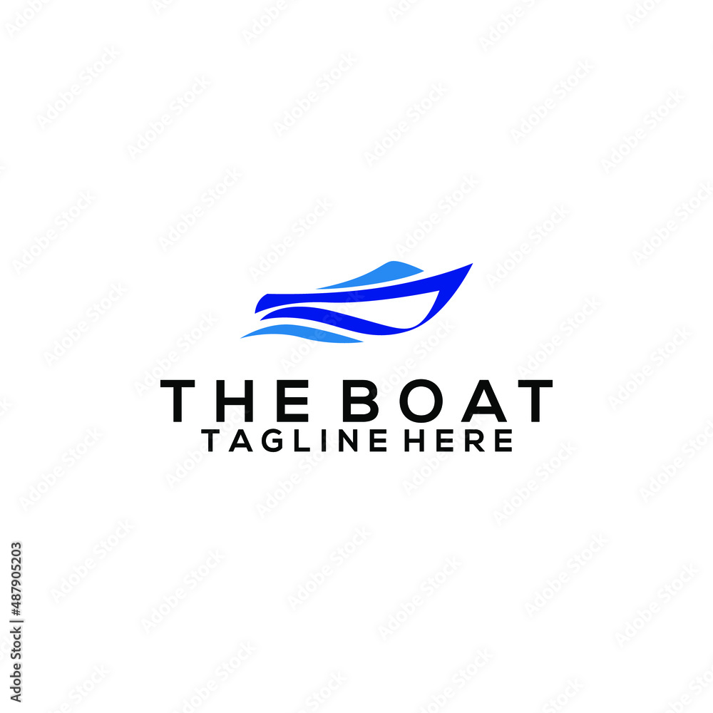 Modern Fast Boat Logo Design Concept Vector Modern Fast Boat Logo Design Concept Vector