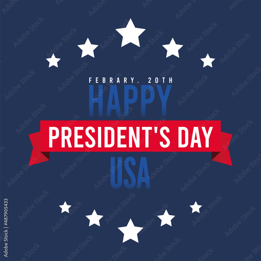 Colored president day template with stars Vector