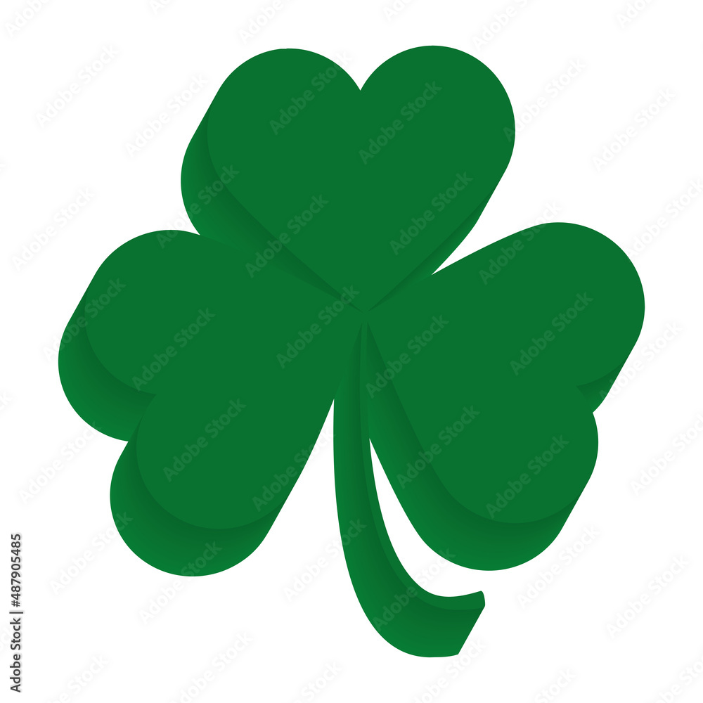 Isolated green clover icon flat design Vector