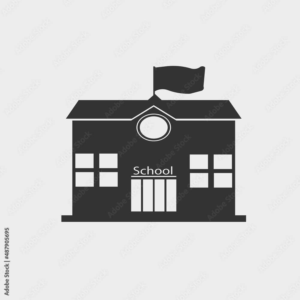 School vector icon solid grey School vector icon solid grey