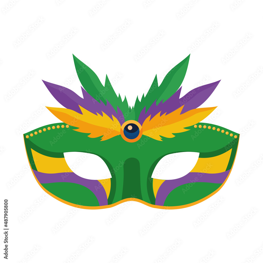 Obraz premium Isolated carnival mask with feathers Vector
