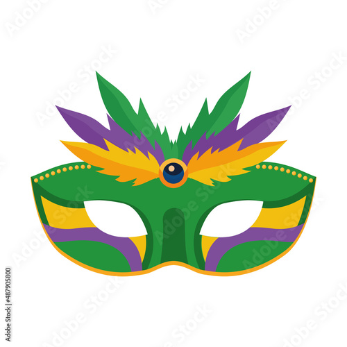 Isolated carnival mask with feathers Vector
