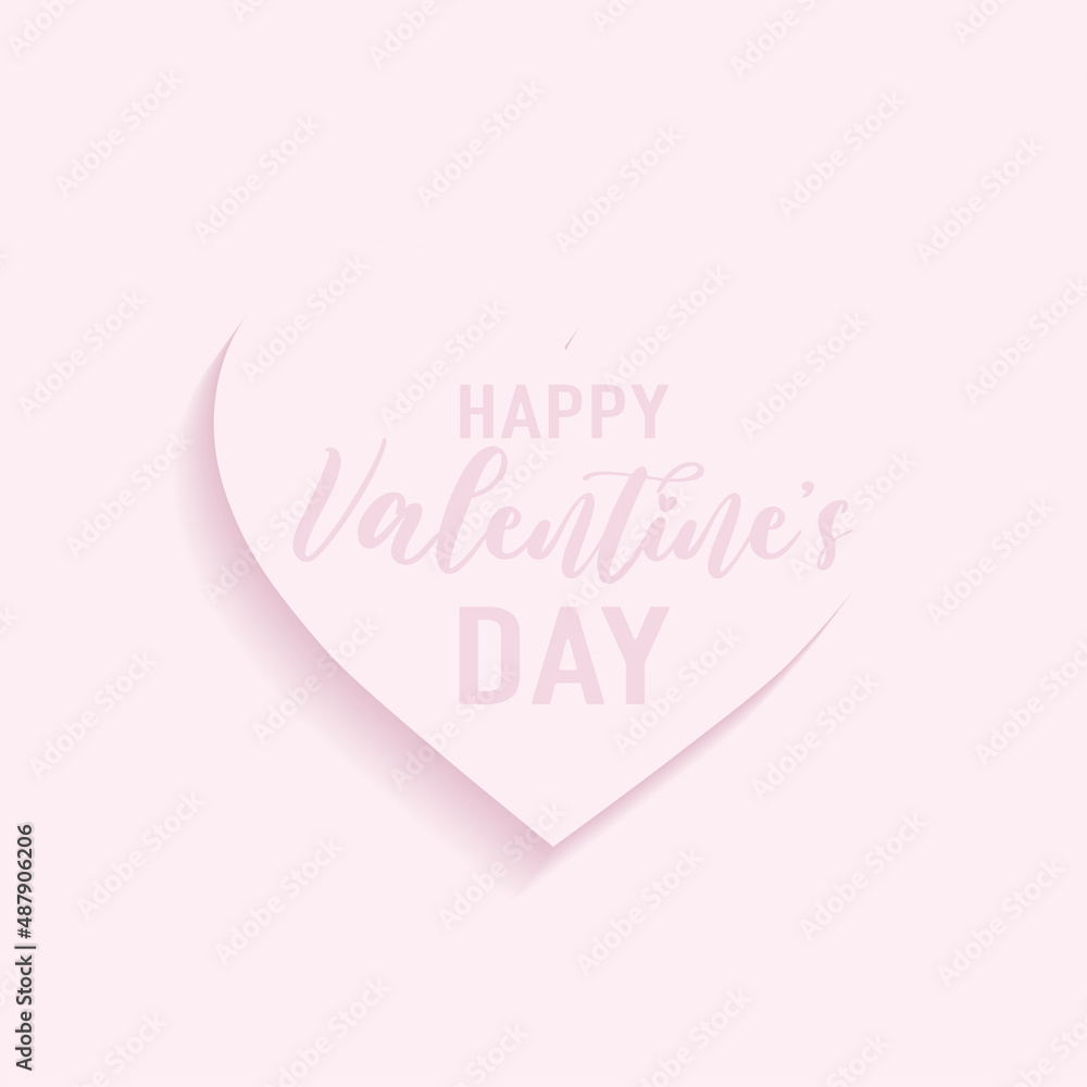 Pink valentine day poster with a single heart shape and text Vector