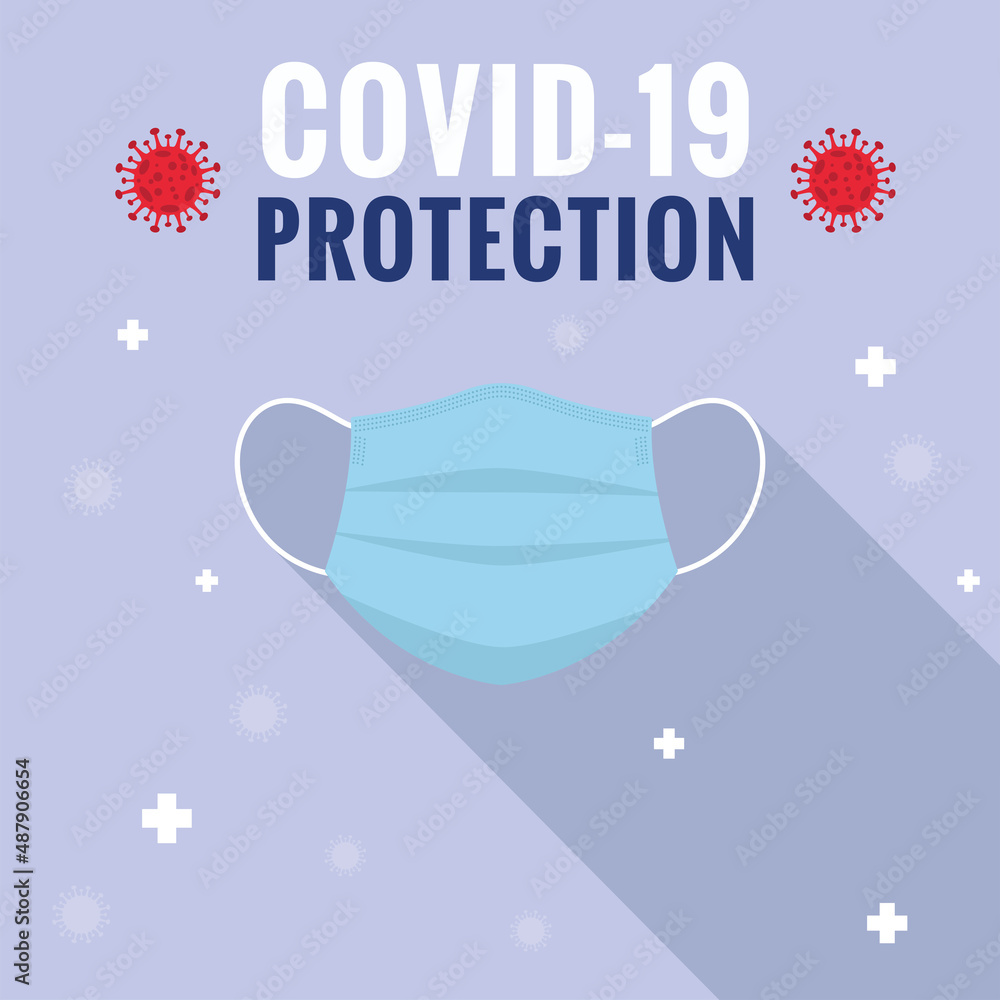 Naklejka premium Colored covid protection and prevention poster Vector