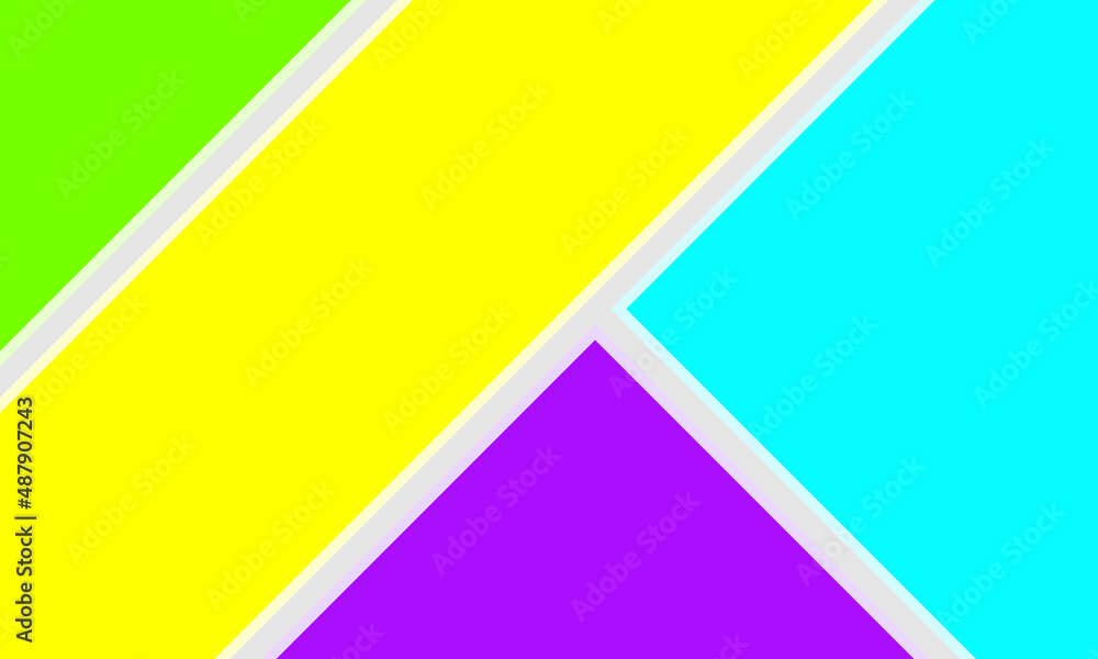 Minimal concept geometry background. Colorful paper. Creative flat layout with copy space. Abstract green, yellow, blue, purple paper texture minimalistic background.