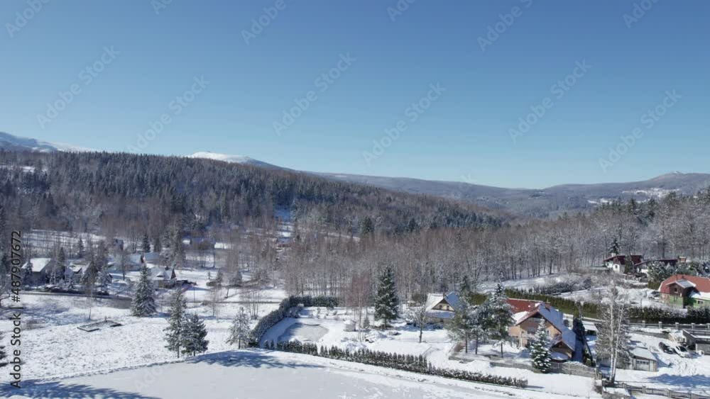beautiful snowy winter landscape (aerial view) beautiful snowy winter landscape (aerial view)