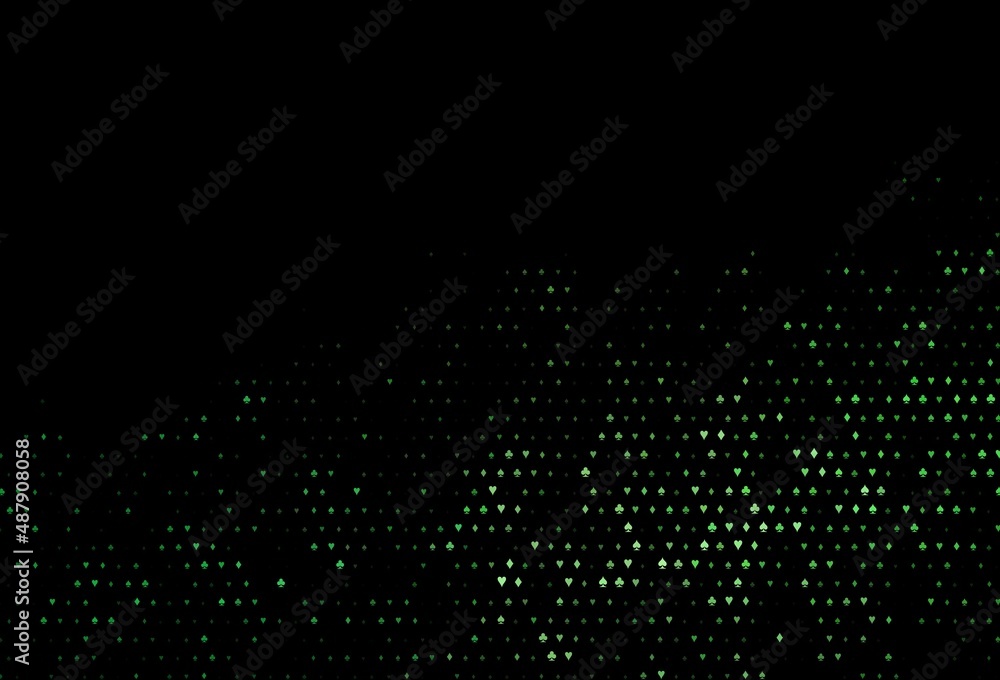 Dark green vector template with poker symbols. Dark green vector template with poker symbols.