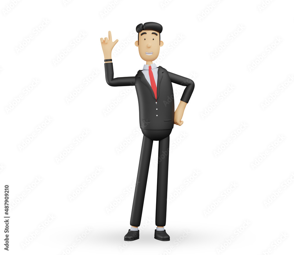 3d bussiness man character get ideas gesture isolated on white background .3d render illustration 3d bussiness man character get ideas gesture isolated on white background .3d render illustration