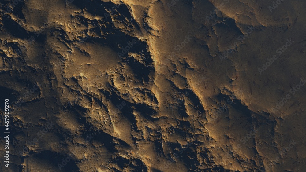 Fototapeta premium texture of a distant planet, texture of an exo-planet, realistic texture of the surface of an alien planet, top view of the planet surface, abstract texture 3d render 