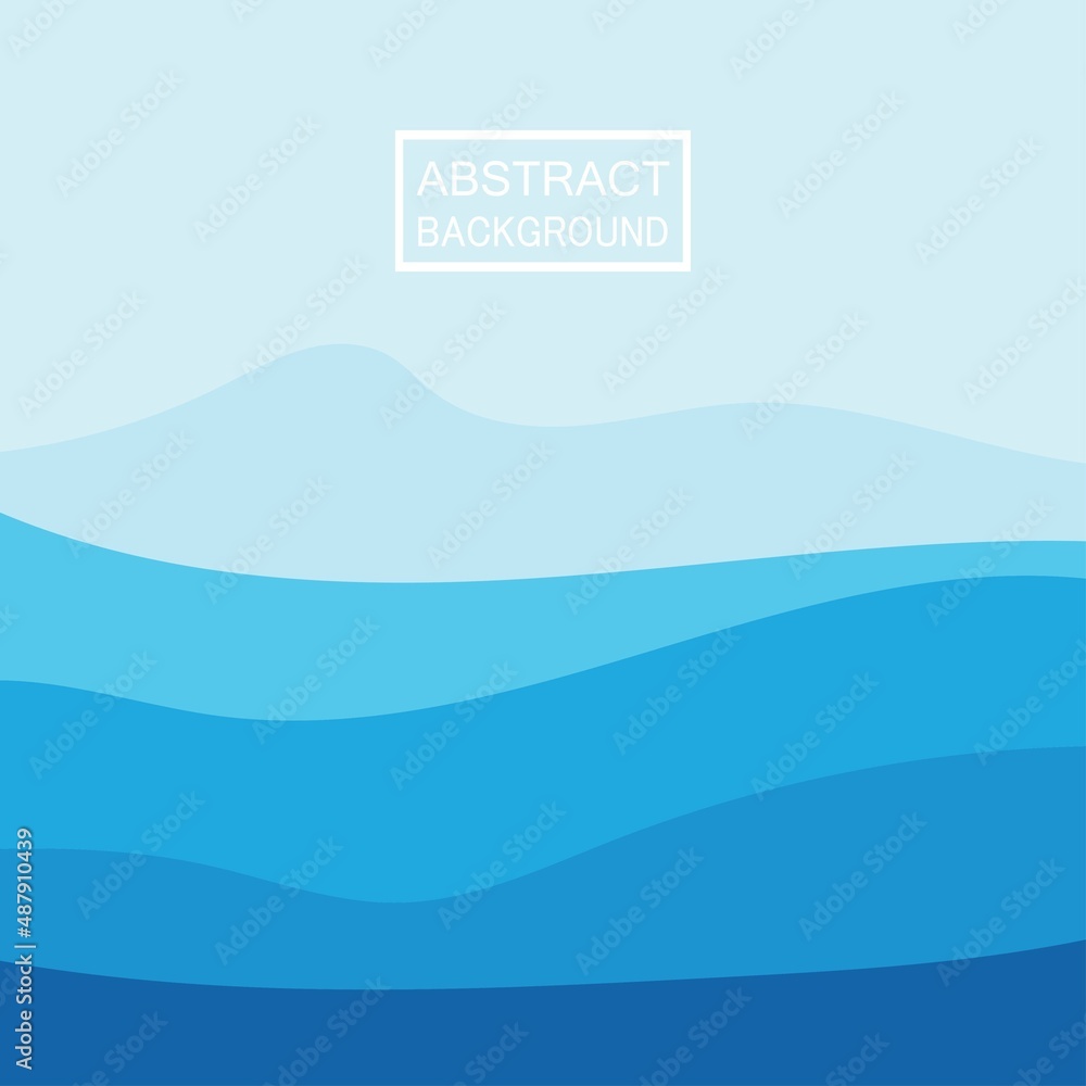 Blue wave vector abstract background flat design stock illustration