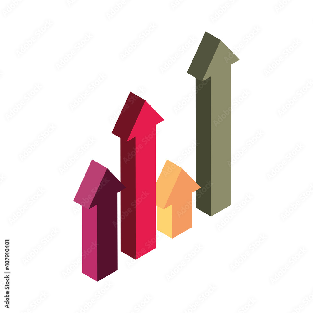 isometric profit arrows isometric profit arrows