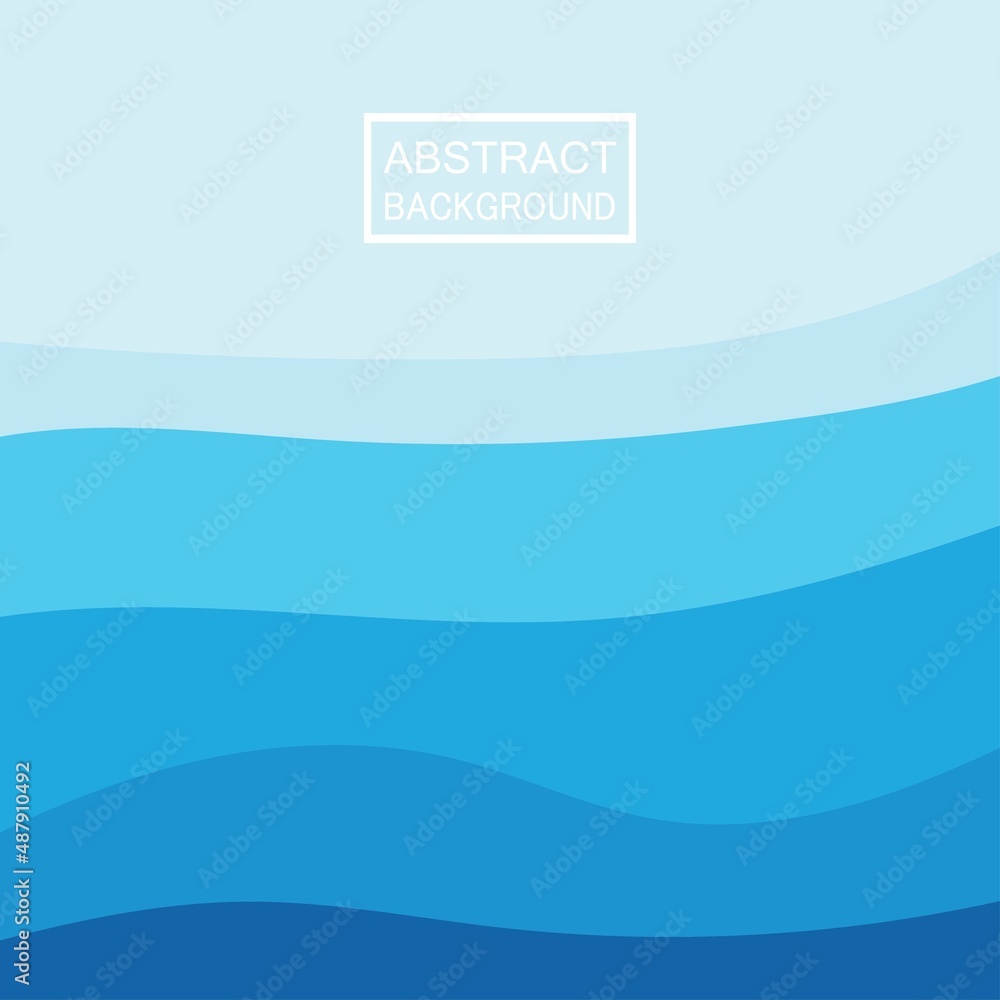 Blue wave vector abstract background flat design stock illustration