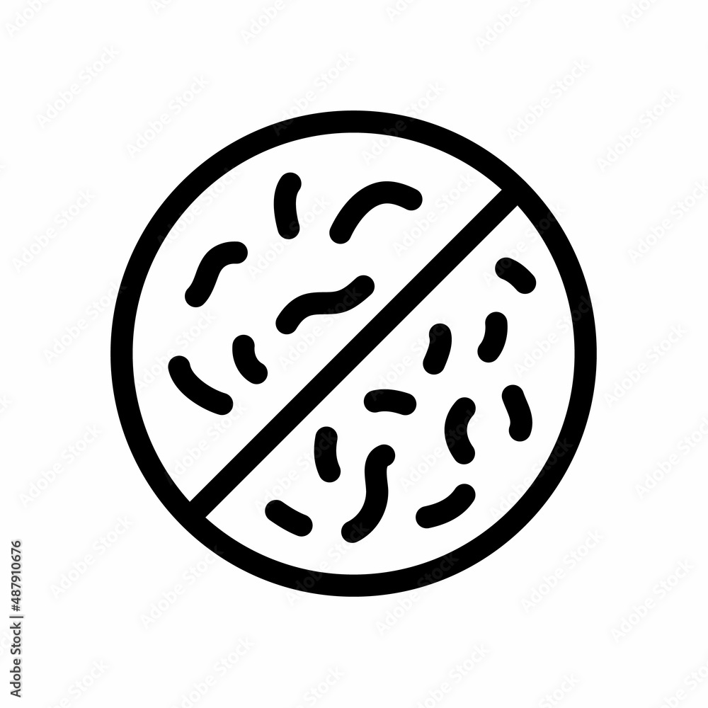 anti bacteria no clean prohibition single isolated icon with outline style anti bacteria no clean prohibition single isolated icon with outline style