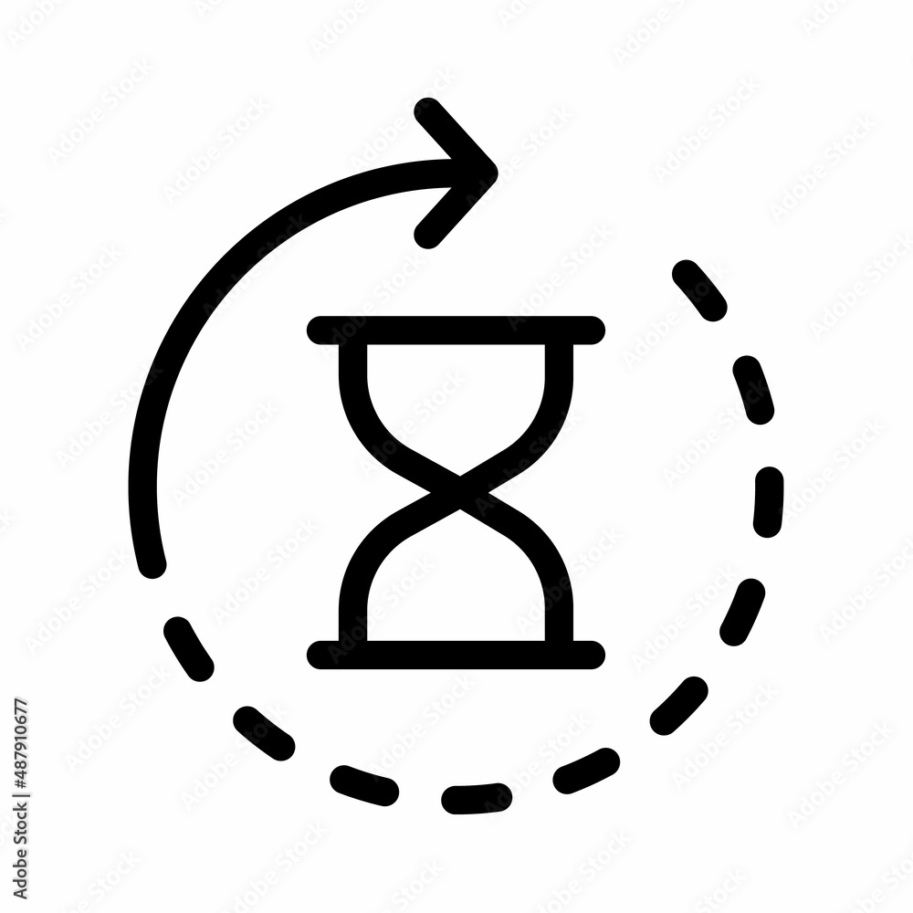 anti aging hourglass waiting slow time single isolated icon with outline style - obrazy, fototapety, plakaty 