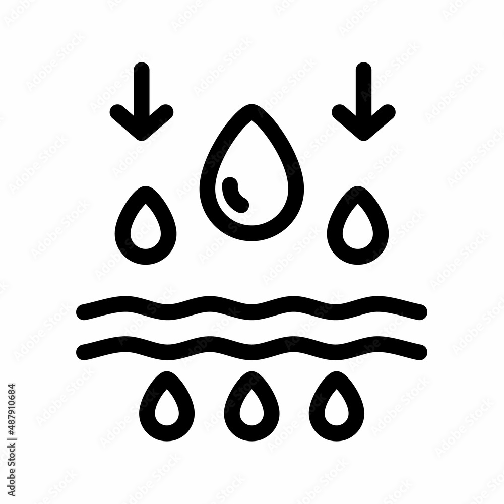 hydrated skin hydration moisturiser skincare beauty single isolated icon with outline style