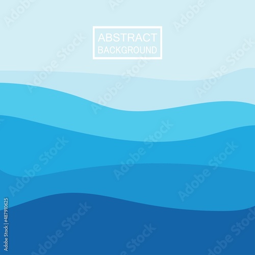 Blue wave vector abstract background flat design stock illustration