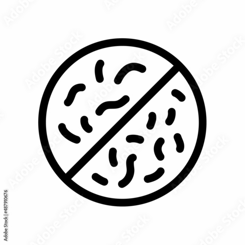 anti bacteria no clean prohibition single isolated icon with outline style