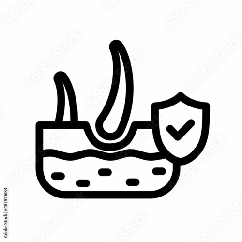 skin protection dermatology epidermis hair skincare single isolated icon with outline style