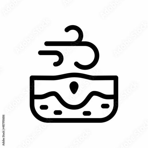 irritation calm skin epidermis dermatology single isolated icon with outline style