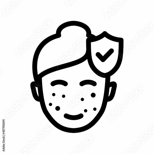 facial care skin beauty protect dark spot blackhead single isolated icon with outline style