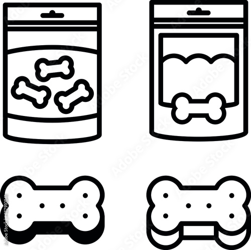 Pets treat bags, with some cookie bone snacks