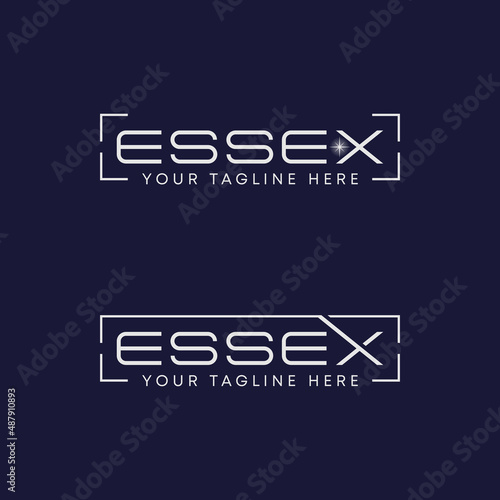 Letter or word ESSEX font with square line image graphic icon logo design abstract concept vector stock. Can be used as a symbol related to wordmark or initial