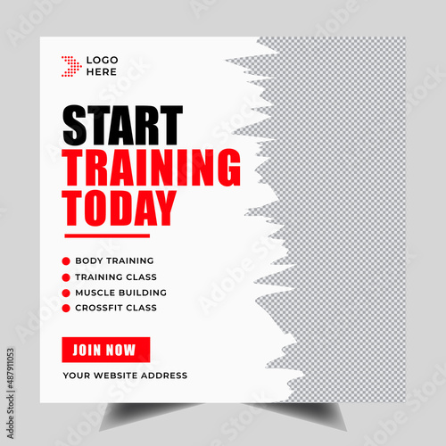 Fitness gym flyer social media post and web banner template