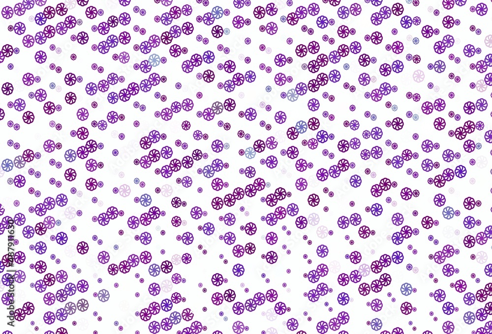 Light Purple vector background with xmas snowflakes.